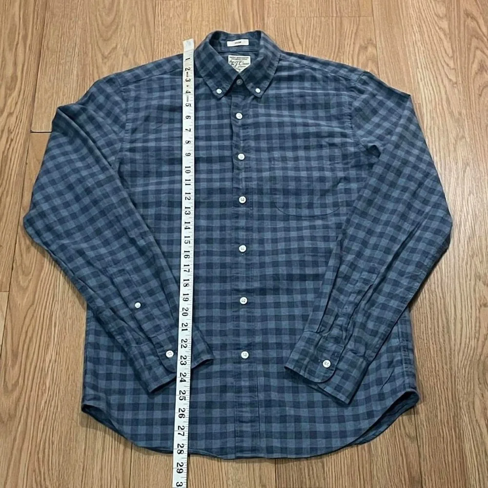J.Crew Men’s Small Long Sleeve Button Down Shirt Blue Plaid Slim Stretch Preppy